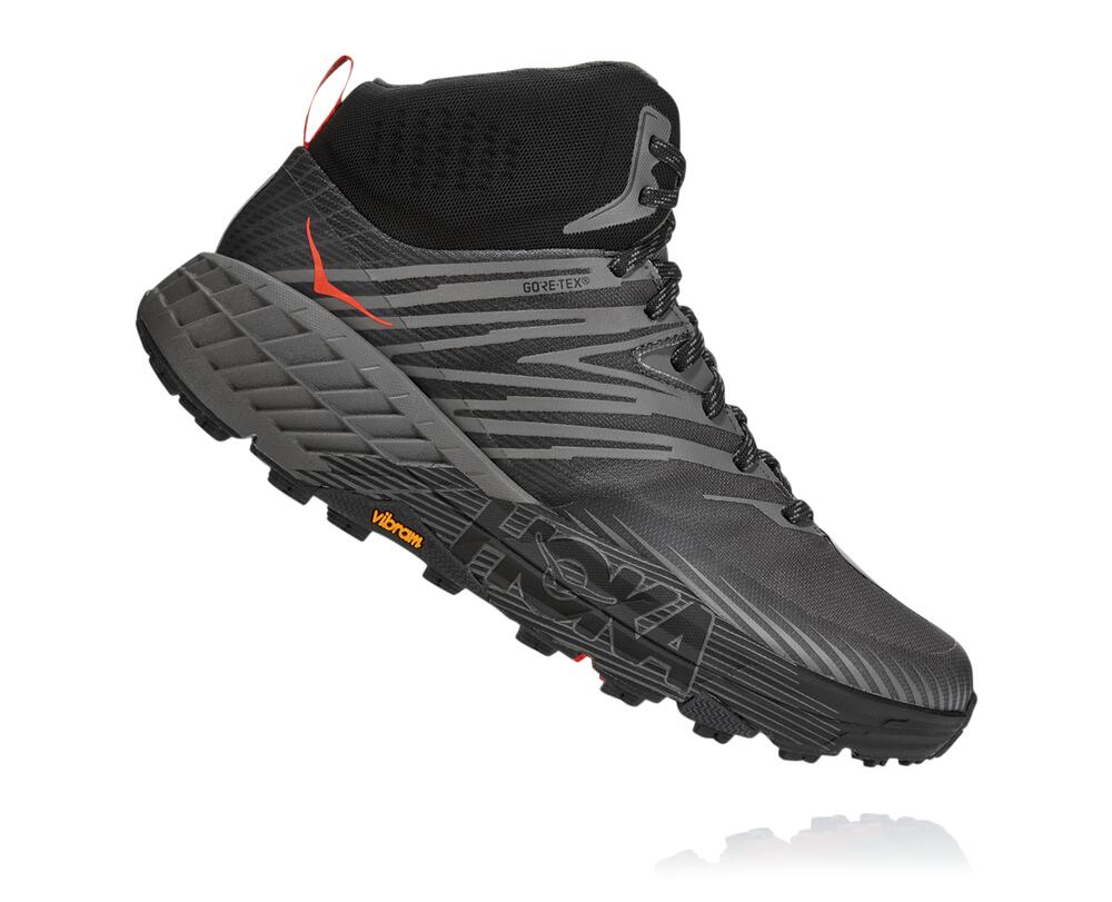 Hoka One One Speedgoat Mid Gore-tex 2 Moški Trail Tekaški Čevlji Temno Siva / Temno Siva SI-621879Y